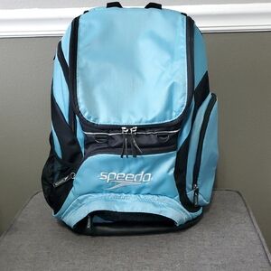 Speedo Light Blue and Black Sport Backpack. NWOT